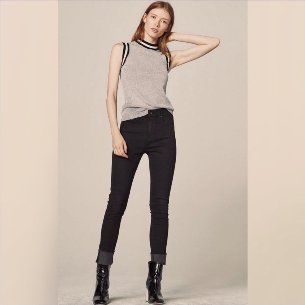 Rag & Bone 10 Inch Dre Jeans in Worn Black Wash